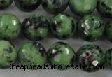 CRZ730 15.5 inches 6mm faceted round ruby zoisite gemstone beads