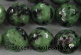 CRZ733 15.5 inches 12mm faceted round ruby zoisite gemstone beads