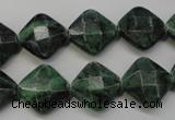 CRZ75 15.5 inches 14*14mm faceted diamond ruby zoisite gemstone beads