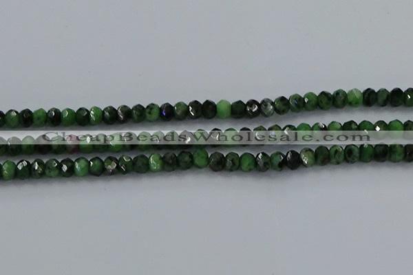 CRZ753 15.5 inches 4*6mm faceted rondelle ruby zoisite beads