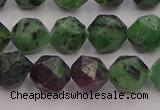 CRZ763 15.5 inches 10mm faceted nuggets ruby zoisite gemstone beads