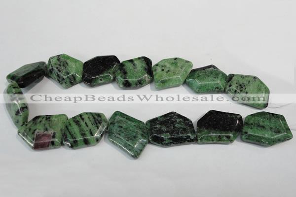 CRZ78 15.5 inches 22*30mm freeform ruby zoisite gemstone beads