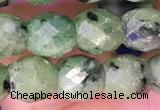 CRZ785 15.5 inches 6*6mm faceted drum ruby zoisite beads