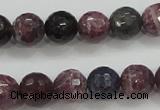 CRZ806 15.5 inches 8mm faceted round natural ruby sapphire beads