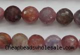 CRZ851 15.5 inches 7mm faceted round natural ruby gemstone beads