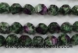 CRZ902 15.5 inches 8mm faceted nuggets Chinese ruby zoisite beads