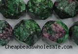 CRZ907 15.5 inches 18mm faceted nuggets Chinese ruby zoisite beads