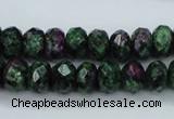 CRZ910 15.5 inches 5*8mm faceted rondelle Chinese ruby zoisite beads