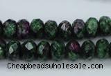 CRZ911 15.5 inches 6*10mm faceted rondelle Chinese ruby zoisite beads