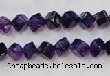 CSA10 15.5 inches 7*7mm cube synthetic amethyst beads wholesale