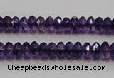 CSA19 15.5 inches 5*8mm faceted rondelle synthetic amethyst beads