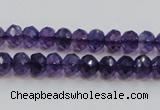 CSA20 15.5 inches 6*8mm faceted rondelle synthetic amethyst beads