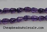 CSA24 15.5 inches 6*8mm faceted teardrop synthetic amethyst beads