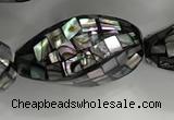 CSB4071 15.5 inches 14*26mm twisted rice abalone shell beads wholesale