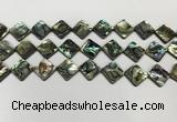 CSB4120 15.5 inches 12*12mm diamond abalone shell beads wholesale