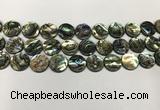 CSB4171 15.5 inches 14*14mm coin abalone shell beads wholesale