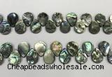 CSB4183 Top drilled 13*18mm flat teardrop balone shell beads