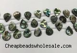 CSB4187 Top drilled 12*16mm flat teardrop balone shell beads