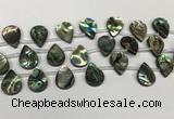 CSB4188 Top drilled 13*18mm flat teardrop balone shell beads