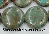 CSE07 15.5 inches 25mm flat round natural sea sediment jasper beads