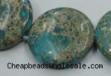 CSE08 15.5 inches 30mm flat round natural sea sediment jasper beads