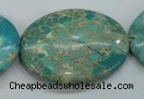 CSE101 15.5 inches 30*40mm oval dyed natural sea sediment jasper beads