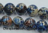 CSE215 15.5 inches 18mm round dyed natural sea sediment jasper beads