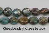 CSE5008 15.5 inches 10mm flat round natural sea sediment jasper beads