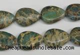 CSE5029 15.5 inches 13*18mm flat teardrop natural sea sediment jasper beads