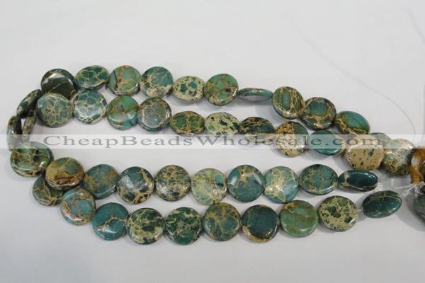 CSE5031 15.5 inches 20mm flat round natural sea sediment jasper beads