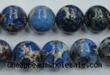 CSE51 15.5 inches 14mm round dyed natural sea sediment jasper beads