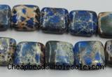 CSE53 15.5 inches 16*16mm square dyed natural sea sediment jasper beads