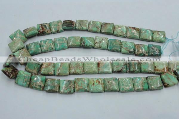 CSE68 15.5 inches 16*16mm square dyed natural sea sediment jasper beads