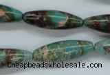 CSE80 15.5 inches 10*30mm rice dyed natural sea sediment jasper beads