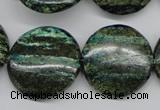 CSG21 15.5 inches 30mm flat round long spar gemstone beads wholesale