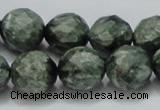 CSH10 15.5 inches 16mm faceted round natural seraphinite beads