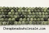 CSJ508 15.5 inches 8mm round green silver line jasper beads wholesale