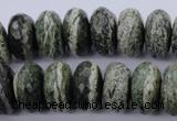 CSJ93 15.5 inches 10*20mm faceted rondelle green silver line jasper beads