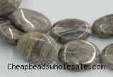 CSL05 15.5 inches 15*20mm oval silver leaf jasper beads wholesale