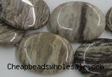 CSL06 15.5 inches 22*30mm oval silver leaf jasper beads wholesale