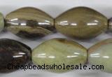 CSL106 15.5 inches 22*30mm rice silver leaf jasper beads wholesale