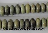 CSL109 15.5 inches 6*12mm rondelle silver leaf jasper beads wholesale