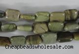 CSL119 15.5 inches 8*10mm rectangle silver leaf jasper beads wholesale