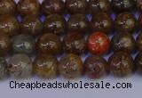 CSL221 15.5 inches 6mm round gold leaf jasper beads wholesale