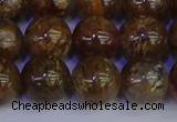 CSL225 15.5 inches 14mm round gold leaf jasper beads wholesale