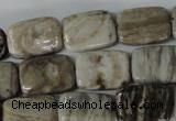 CSL68 15.5 inches 13*18mm rectangle silver leaf jasper beads wholesale