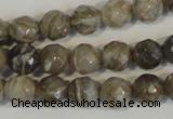 CSL91 15.5 inches 6mm faceted round silver leaf jasper beads wholesale