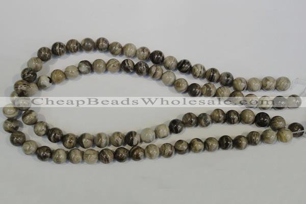 CSL92 15.5 inches 10mm round silver leaf jasper beads wholesale