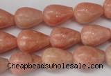 CSM11 15.5 inches 10*14mm teardrop salmon stone beads wholesale