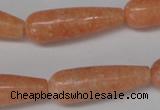 CSM15 15.5 inches 10*30mm teardrop salmon stone beads wholesale